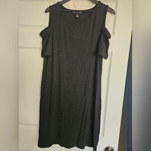 White House Black Market Cold Shoulder Mini Dress With Rounded Neckline